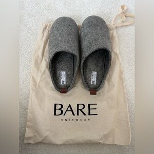 Bare Knitwear Gray Wool Slippers